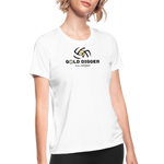 Women's Moisture Wicking Performance T-Shirt - Gold Digger Volleyball - white