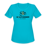 Women's Moisture Wicking Performance T-Shirt - Gold Digger Volleyball - turquoise